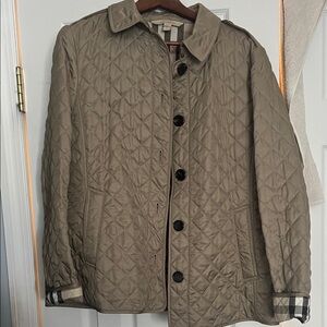 Burberry Quilted Shirt Jacket in Taupe